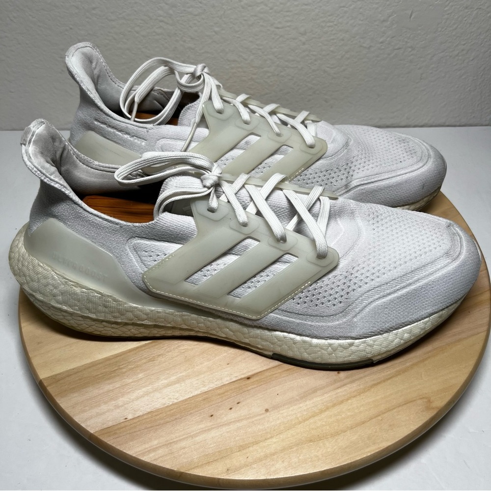 Adidas Ultraboost 21 FY0379 Men’s Triple White Running Shoe Size 13 Please Read
